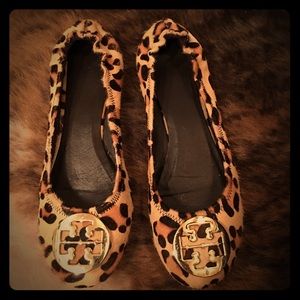 Tory Burch pony hair flats in cheetah print